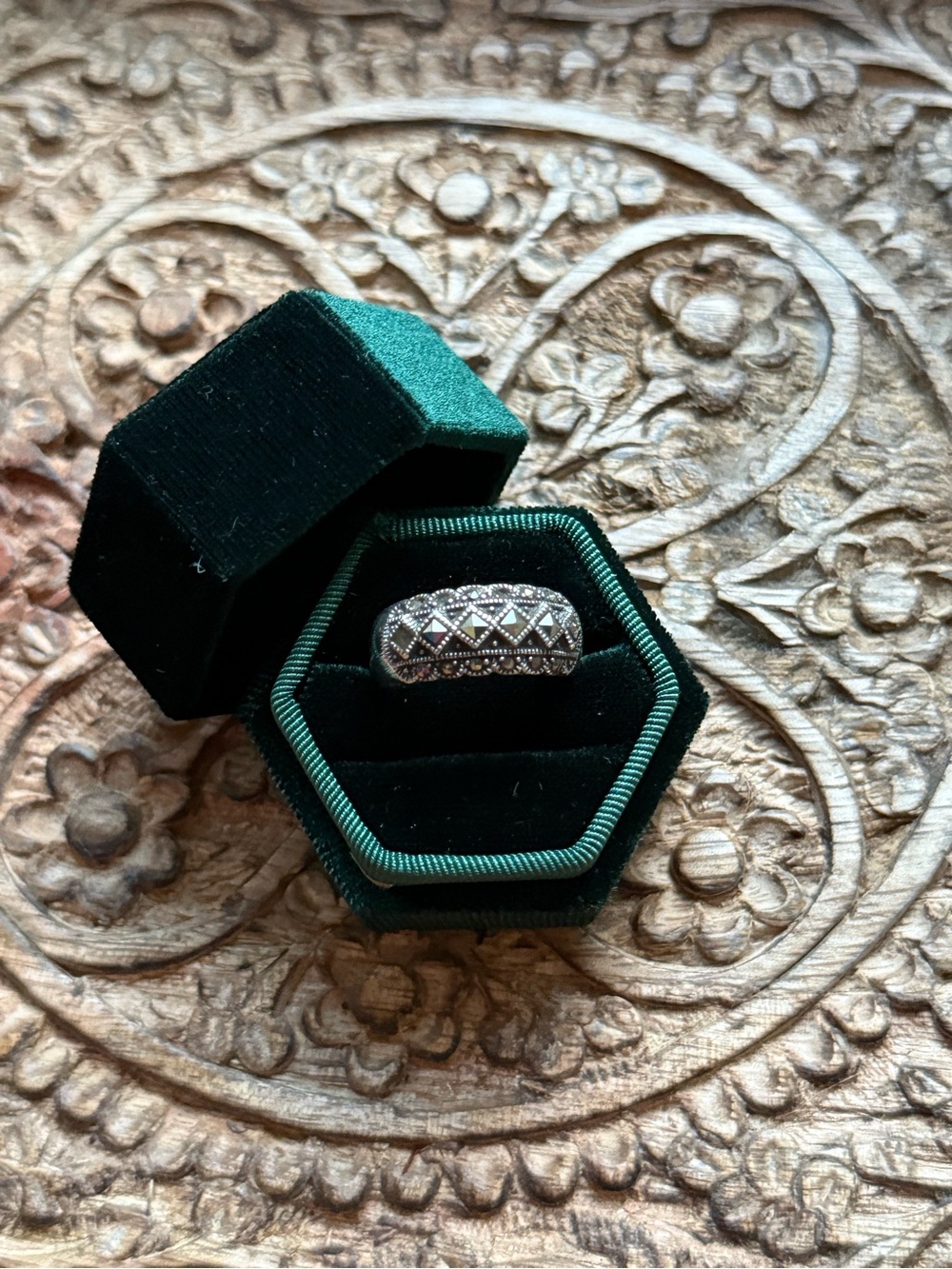 MCM Sterling Marcasite ring size 8